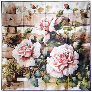 NWT Double Sided Silk Scarf 52"x52" Large Square Shawl Wrap XiangYunSha 3617